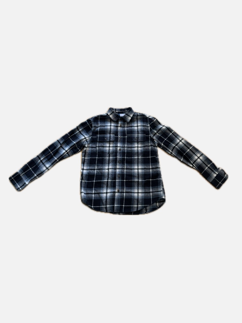 Old Navy - Black and White Plaid Button-Down Flannel Shirt